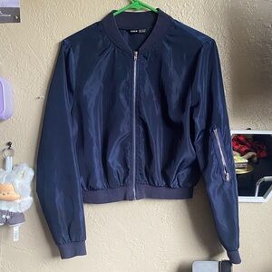 SHEIN Dark Blue Bomber Jacket